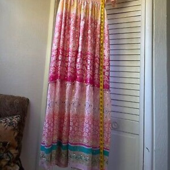House of Harlow 1960 Polyester Maxi Pastels Bohemian XS NWT subtle gold accents - Picture 8 of 9